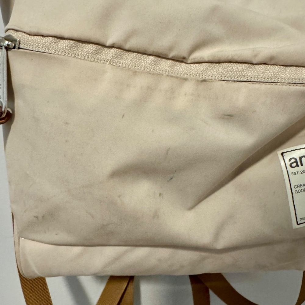 Anello Circle Lightweight Backpack Tan Multi-Pock… - image 2